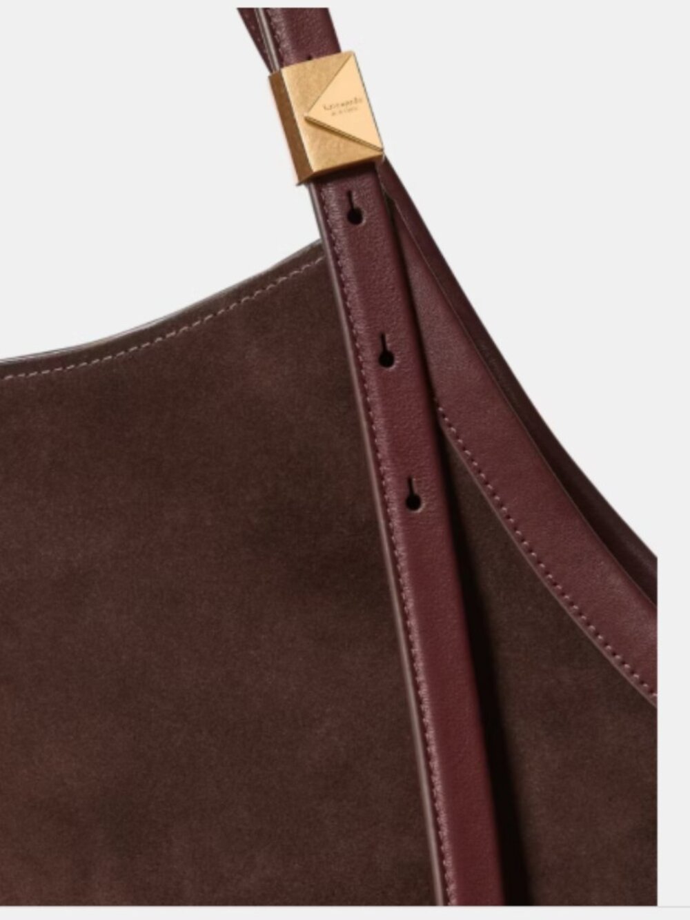 kate spade new york Deco Tulip Extra Large Suede Tote Bag - Dark Brown - NWT - Picture 2 of 5